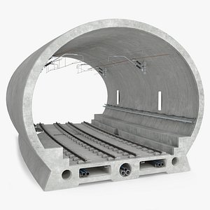 Railway Subway Cross Section Bend 3D model