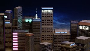 Sci-fi CityBlend 3D model