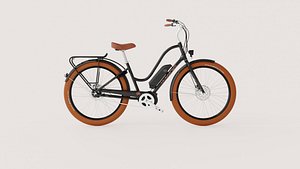 3D model Step-Through Electric City Bicycle
