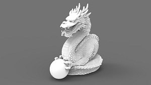 dragon holding sphere 3D
