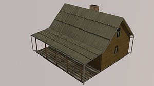 house wooden wood 3d obj