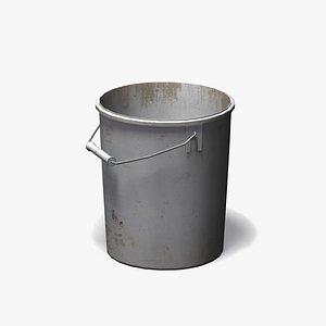 3d model white plastic bucket