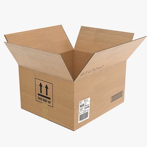 3D model Cardboard Box Open