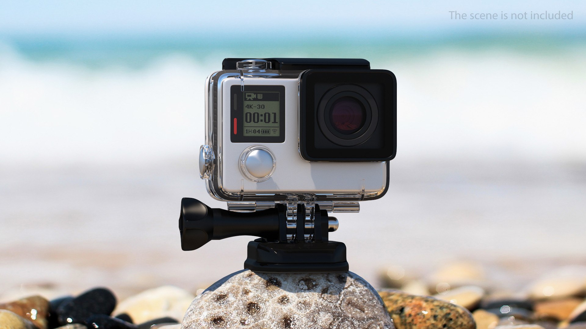 Action Camera in Aqua Box 3D model preview