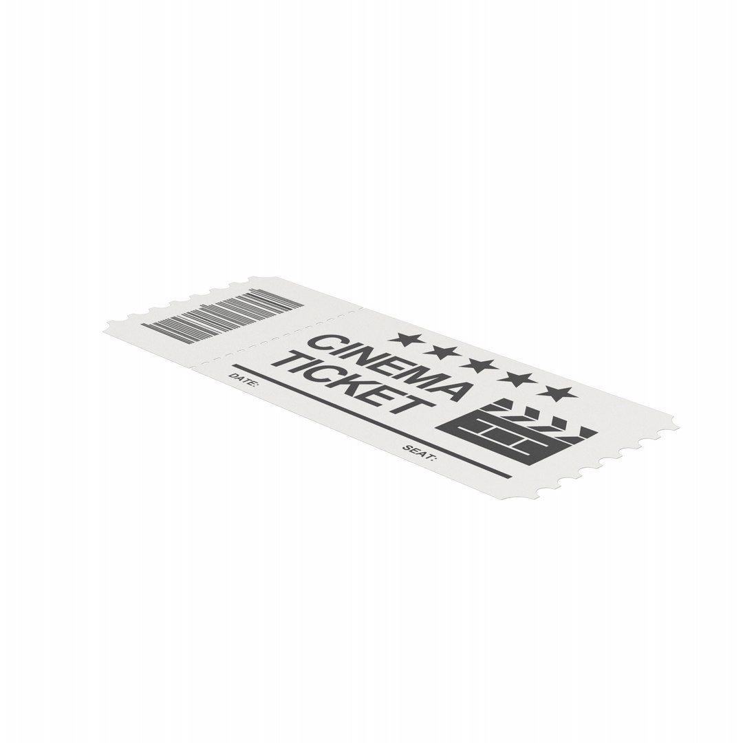 3D Cinema Ticket Model - TurboSquid 2069825
