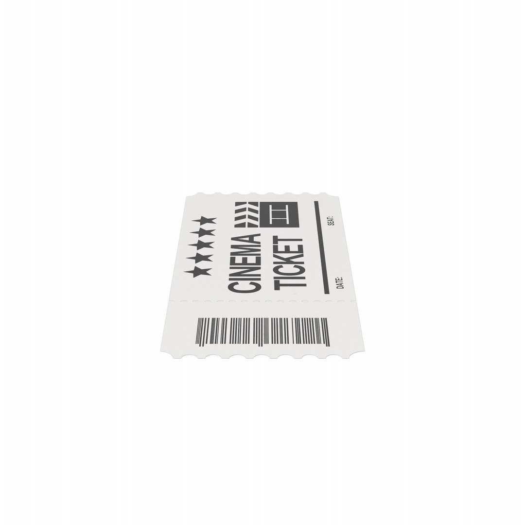 3D Cinema Ticket Model - TurboSquid 2069825