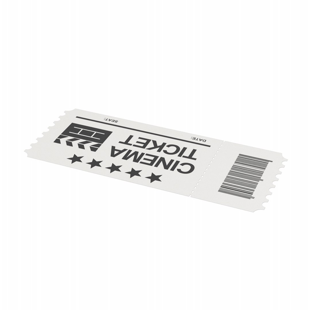 3D Cinema Ticket Model - TurboSquid 2069825