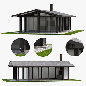 3D Modern Fachwerk Gazebo model