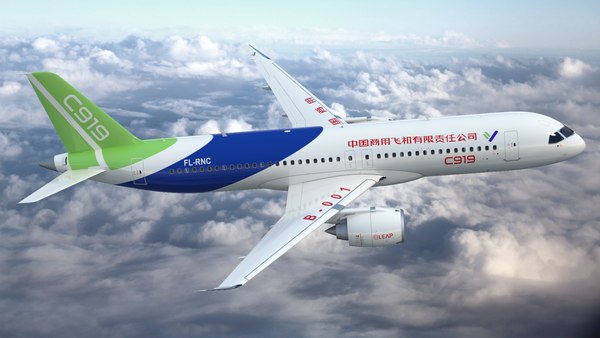 中国商飞 C919 窄体客机3D模型 - TurboSquid 1772670