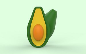 3D avocado Low-poly 3D model model
