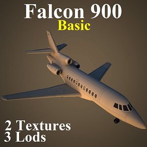 3d model dassault falcon 900 basic