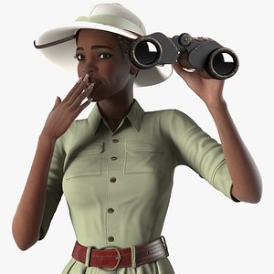 dark skin black woman 3D model