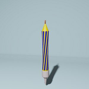 3D candle-yellow-blue