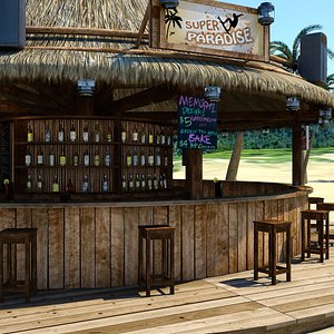 3d model beach bar