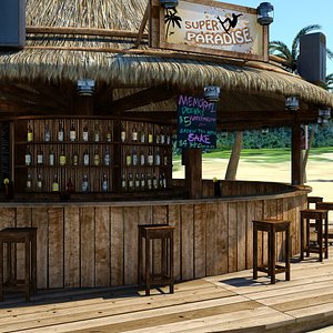 Beach Bar Round Scene