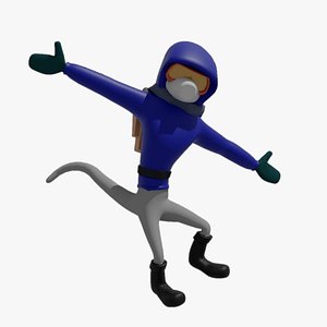 3D Arctic Explorer Low and High Poly