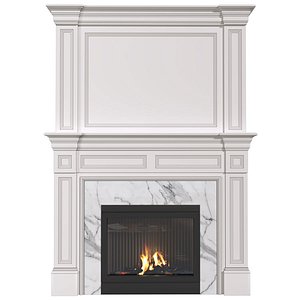 Fireplace Art Deco classic fireplace 3D model 3D model