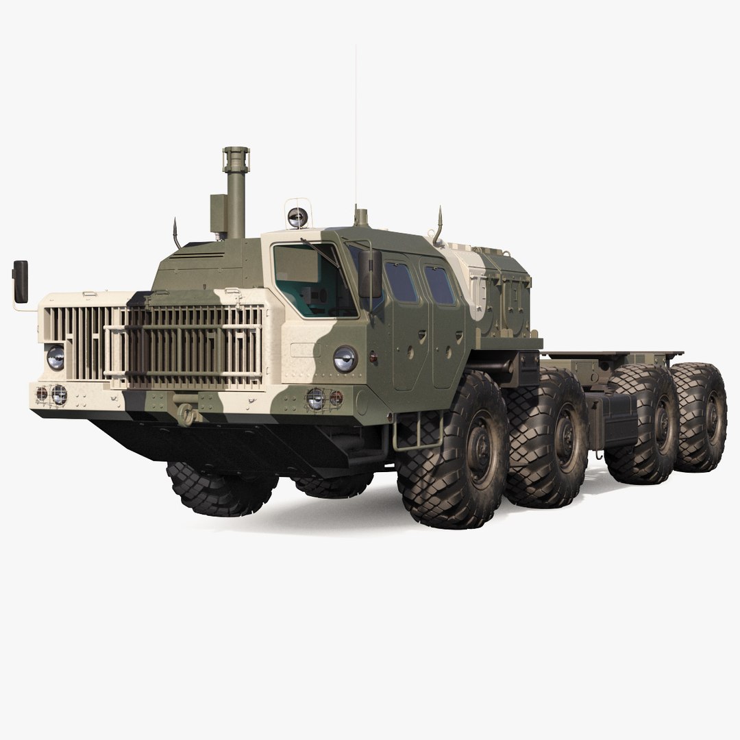 MAZ 543M 8x8 Truck Camouflage 3D model preview