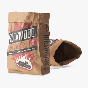 3D model Charcoal Bag Rockwood Opened