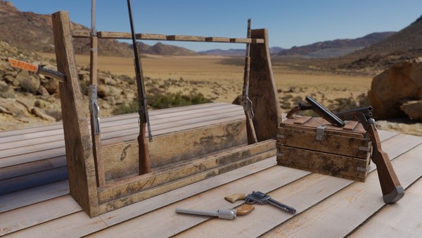 3d medieval weapon rack model