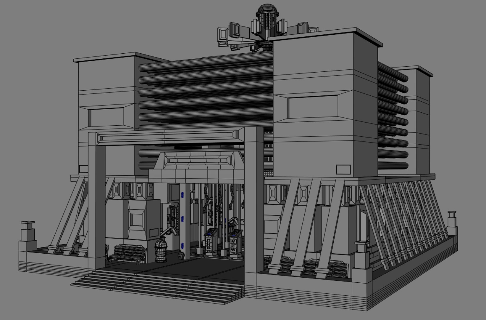 3d Building Futuristic Model