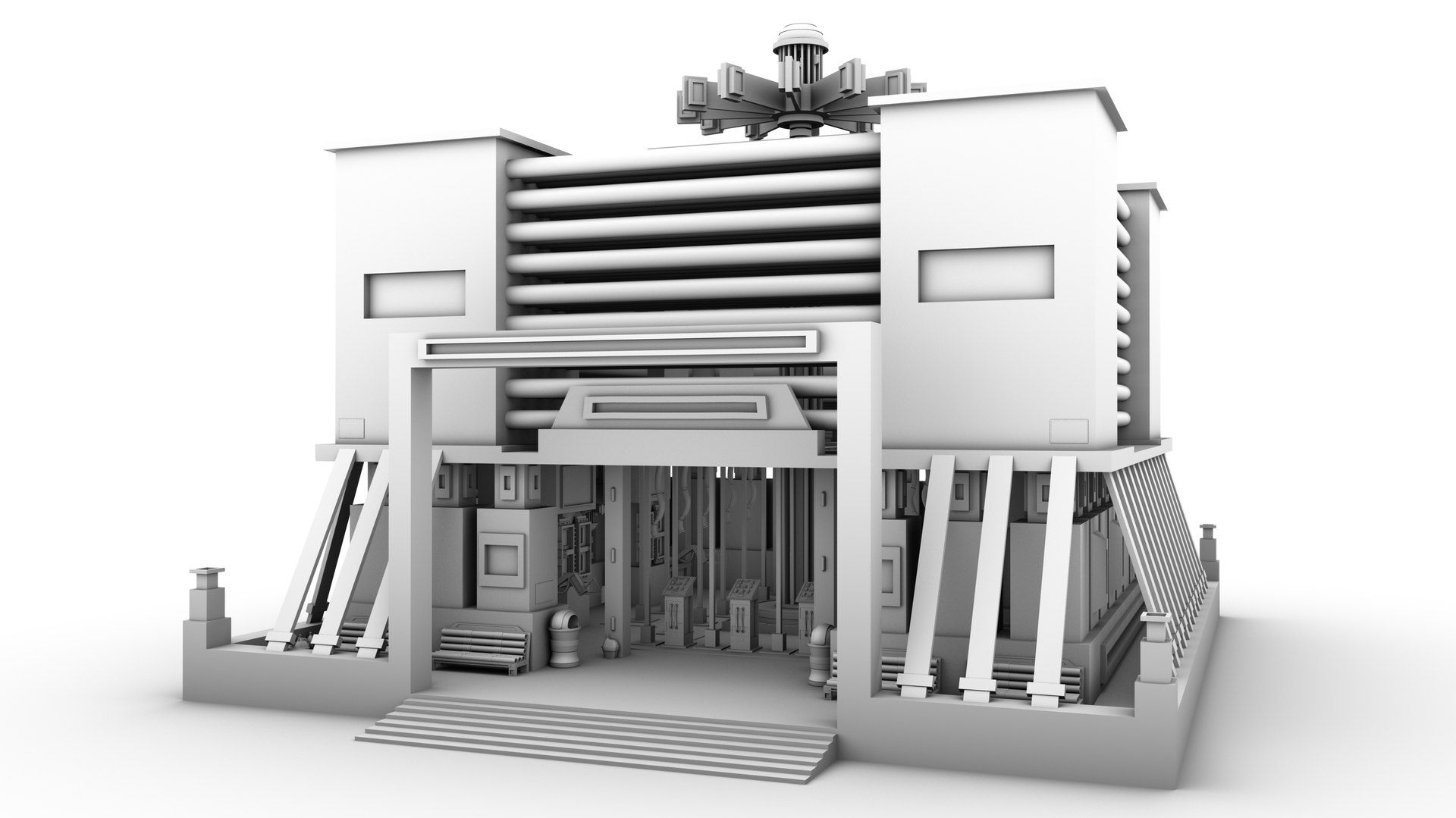 3d Building Futuristic Model