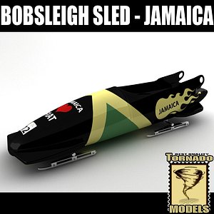 bobsleigh sled - jamaica 3d model