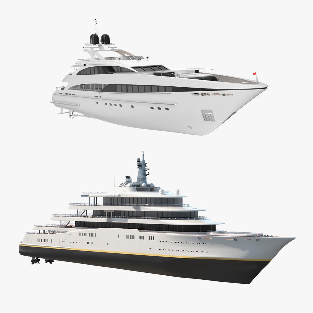 Luxury Yachts Collection 3D model preview