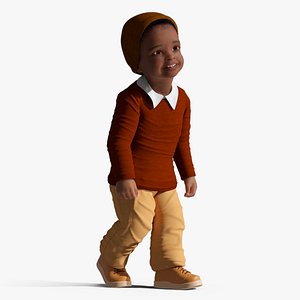 African Baby Boy Light Skin Outdoor Style Walking