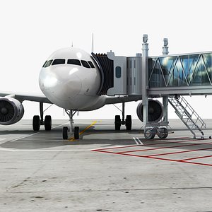 airport jetway airplane 3D model