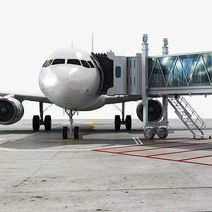 Airport Jetway and Airplane