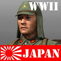 Japanese soldier and Type 100 WWII
