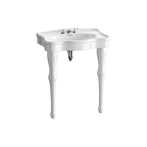 White Console Sink China Two Spindle Legs