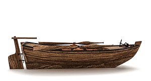 wooden boat 3D model