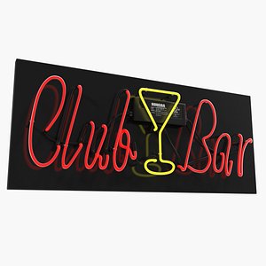 neon sign club bar 3D