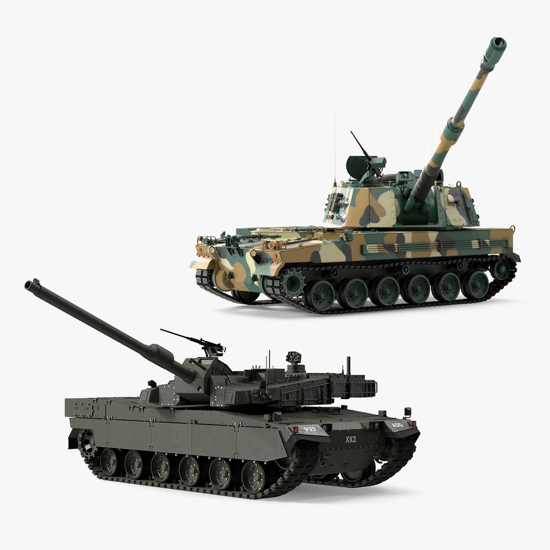 Rigged South Korean Tanks Collection 3D model preview
