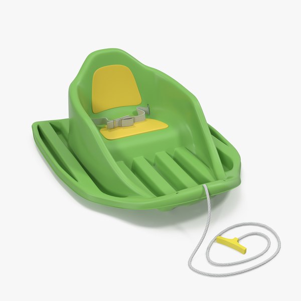 baby sled green 3d model