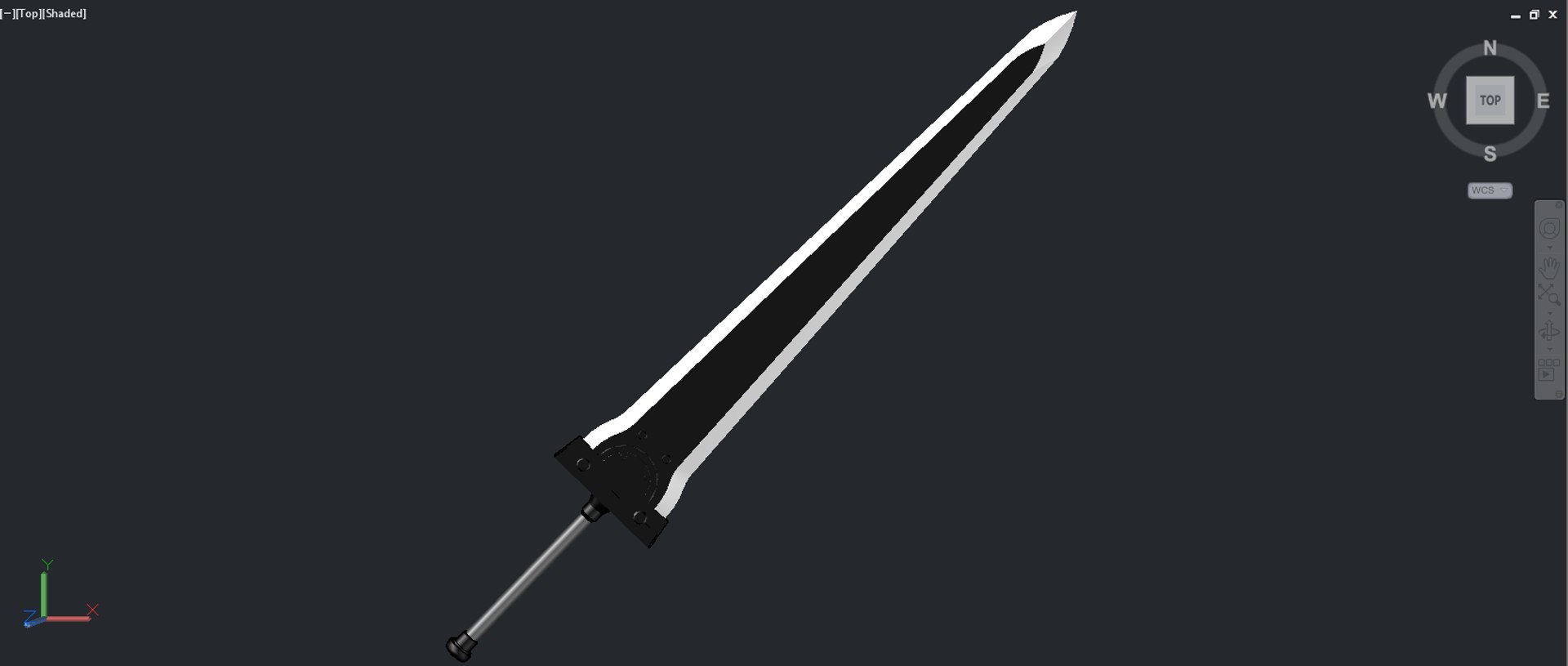 Kirito Black Iron Greatsword 3d Dwg