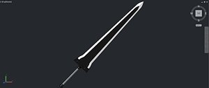 kirito black iron greatsword 3d dwg