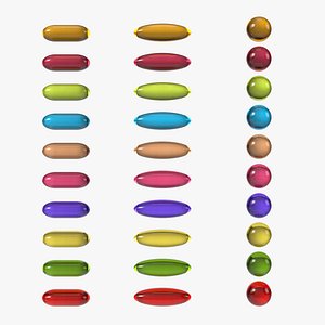 Set of oil pills with 4K PBR tex and color variations