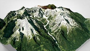 Mountain landscape Watzmann Germany 3D model