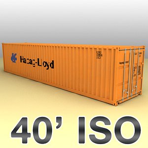 40 feet container ships 3d model