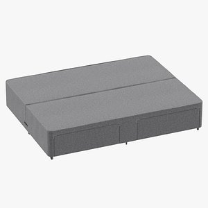 3D bed base 03 grey model