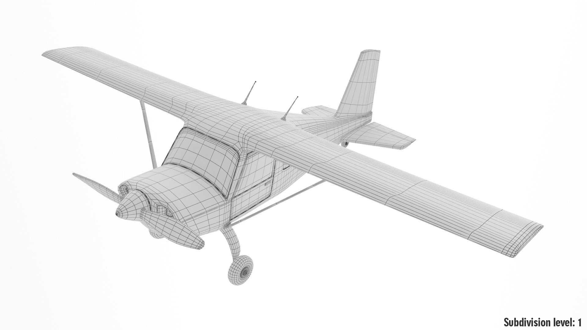 Cartoon Light Utility Aircraft Airplane 3D - TurboSquid 1466443