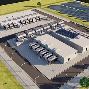 Data Center With Interior and Landscape
