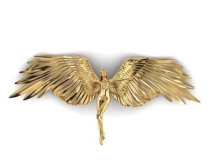 angel women golden 3D model