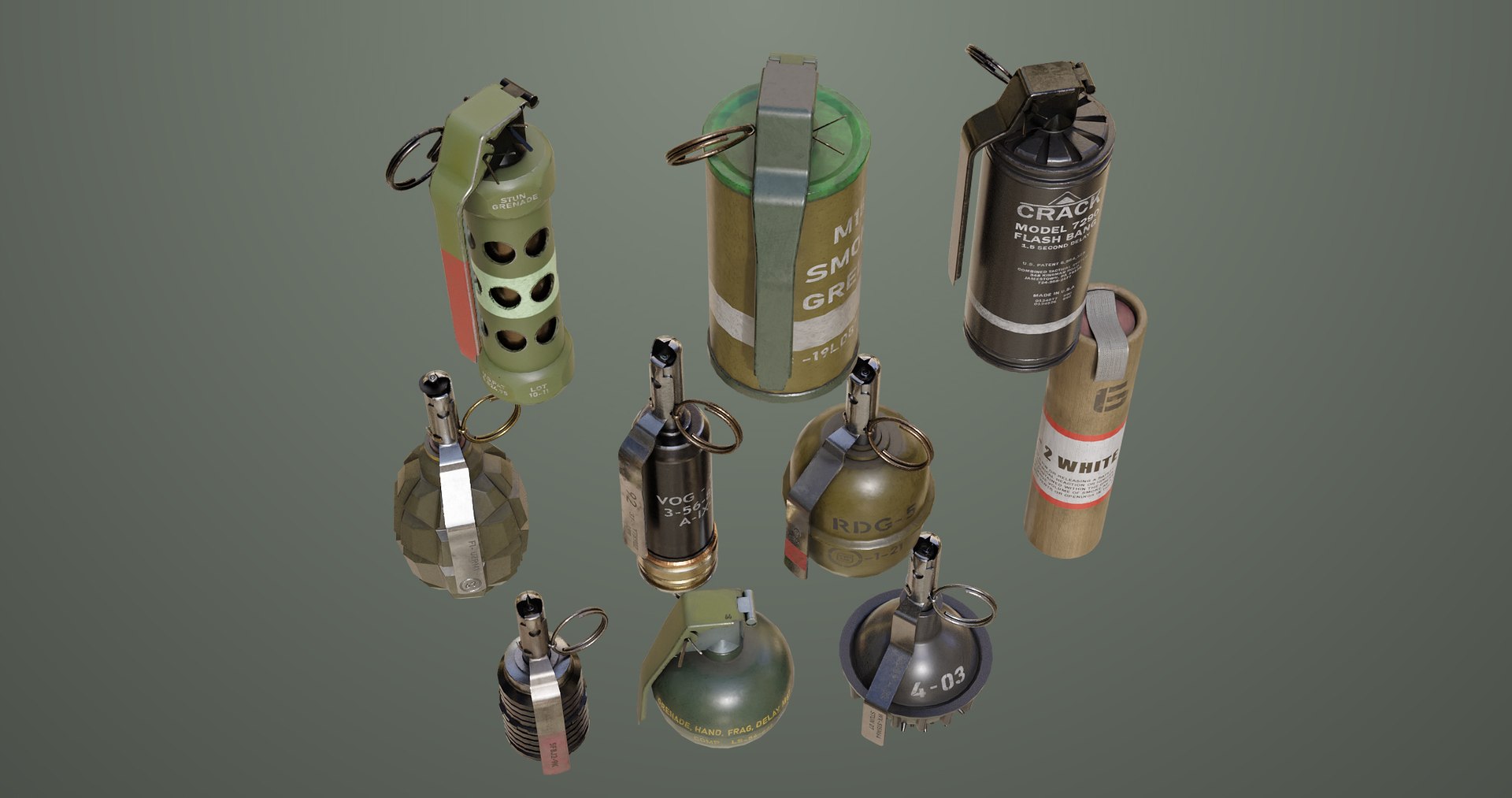 3D 10 Grenades Single Mat All PBR Unity UE Textures model https://p.turbosquid.com/ts-thumb/R3/08I6rk/Lv/grenades_00025/jpg/1716982530/1920x1080/fit_q87/061196fbe2e8f32fdb2acb50a494507df173723b/grenades_00025.jpg