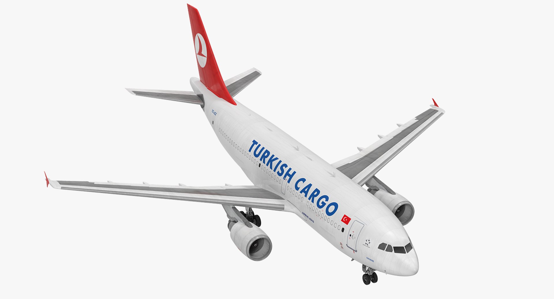 Airbus A310-300F Cargo Aircraft Turkish Cargo Rigged 3D Model 3D model preview