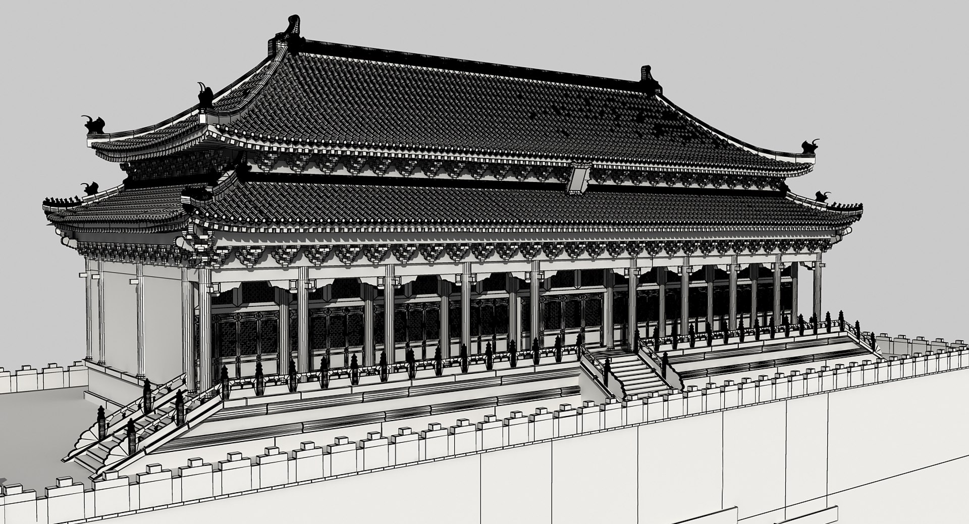3D Ancient Chinese Building Model - TurboSquid 1432357