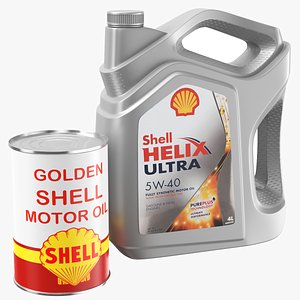 Two Motor Oil Containers model